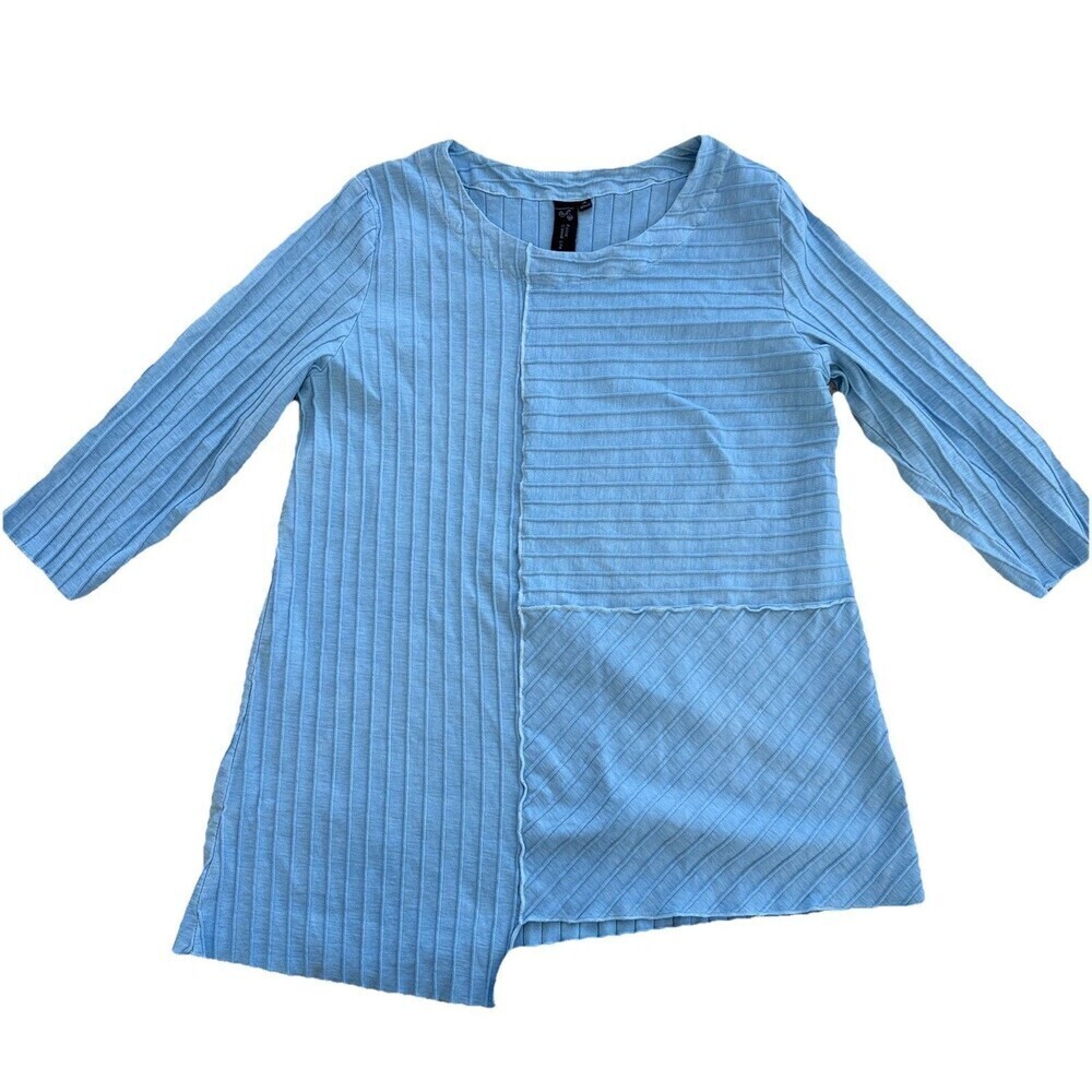 Focus Casual Life Textured Oversized Cotton Boho Art To Wear Lagenlook Top M